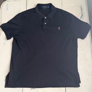 Ralph Lauren Pima Cotton Mens Black Polo - XL